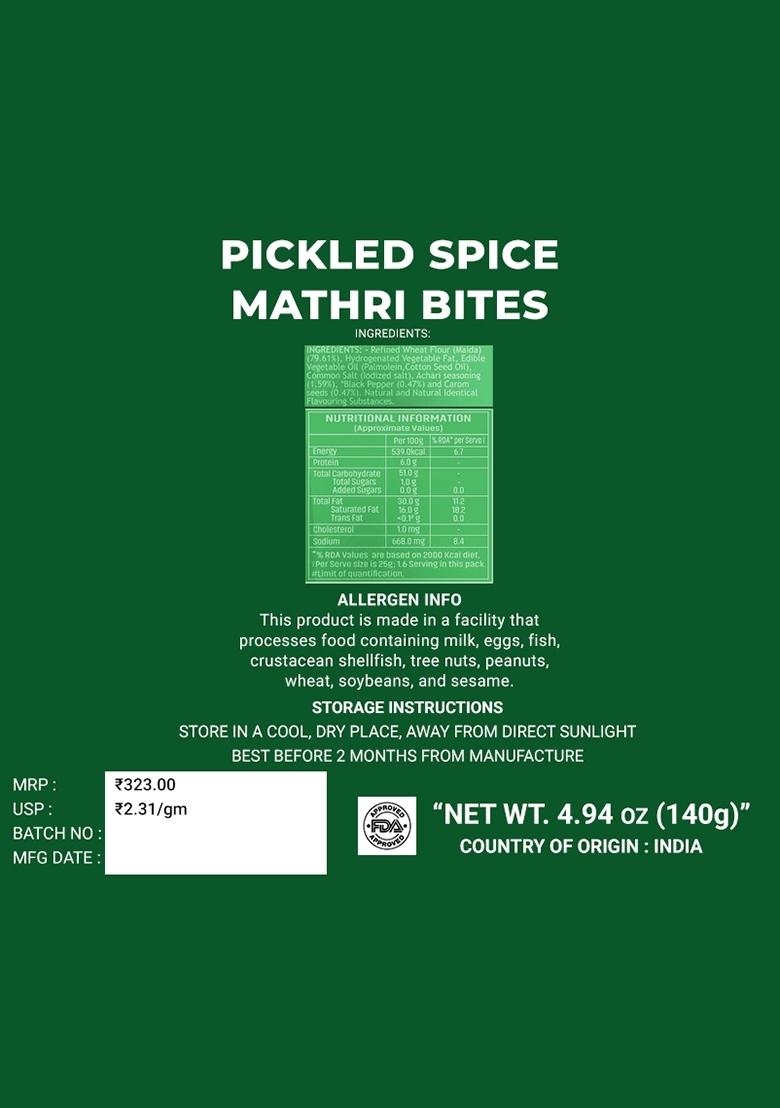 Pickled Spice Mathri Bites 4.94 oz (140 g) - Indya