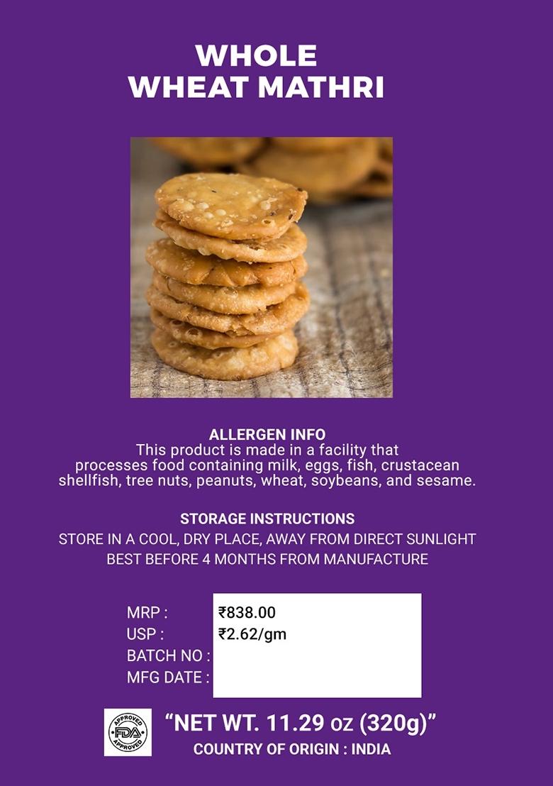 Whole Wheat Mathri 11.29 oz (320 g) - Indya