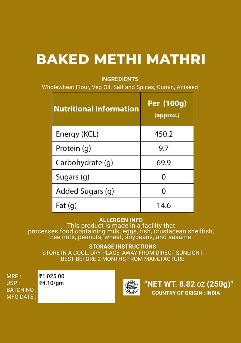 Methi Baked Mathri 8.82 oz (250 g) - Indya