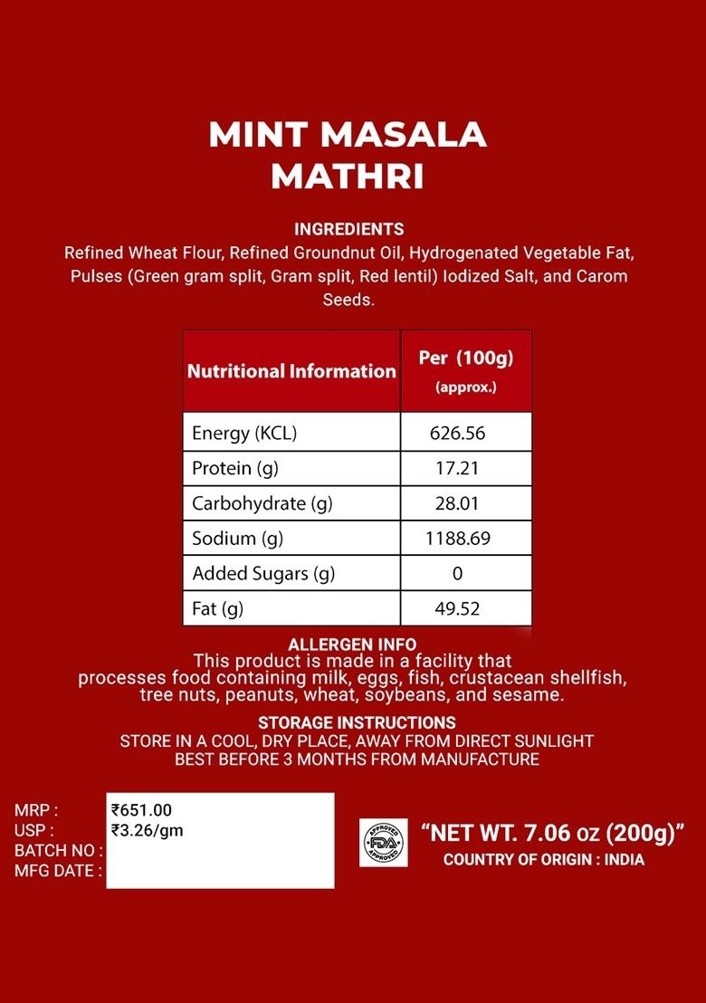 Mint Masala Mathri 7.06 oz (200 g) - Indya