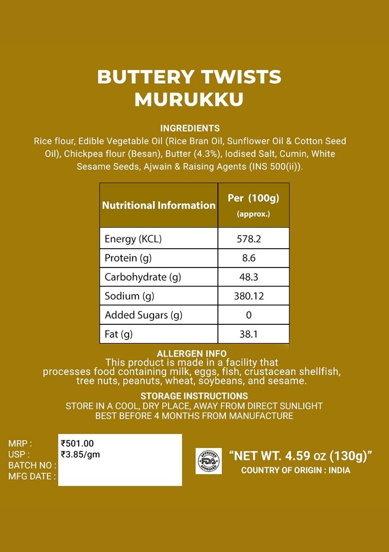 Buttery Twists Murukku 4.59 oz (130 g) - Indya