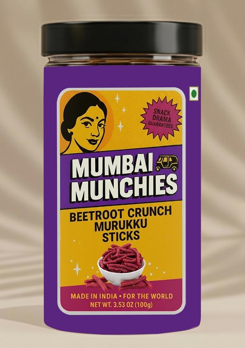 Beetroot Crunch Murukku Twists 3.53 oz (100 g) - Indya