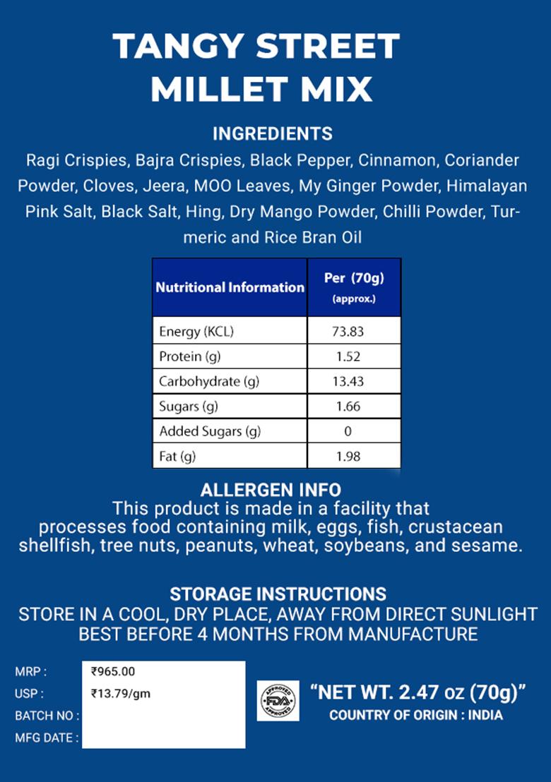 Tangy Street Millet Mix 2.47 oz (70 g) - Indya