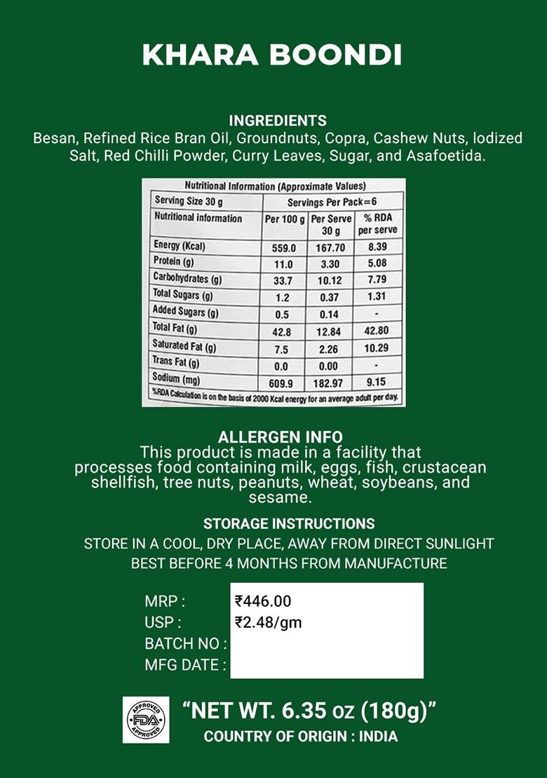 Khara Boondi 6.35 oz (180 g) - Indya