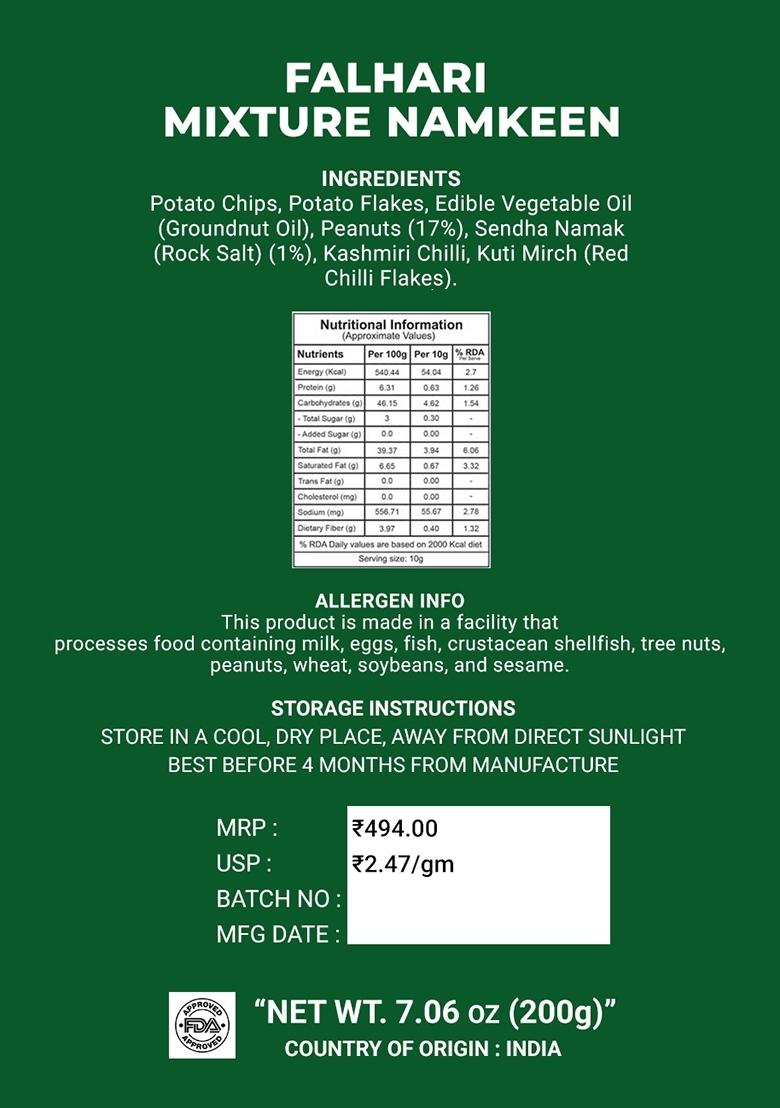 Falhari Snack Mixture Namkeen 7.06 oz (200 g) - Indya