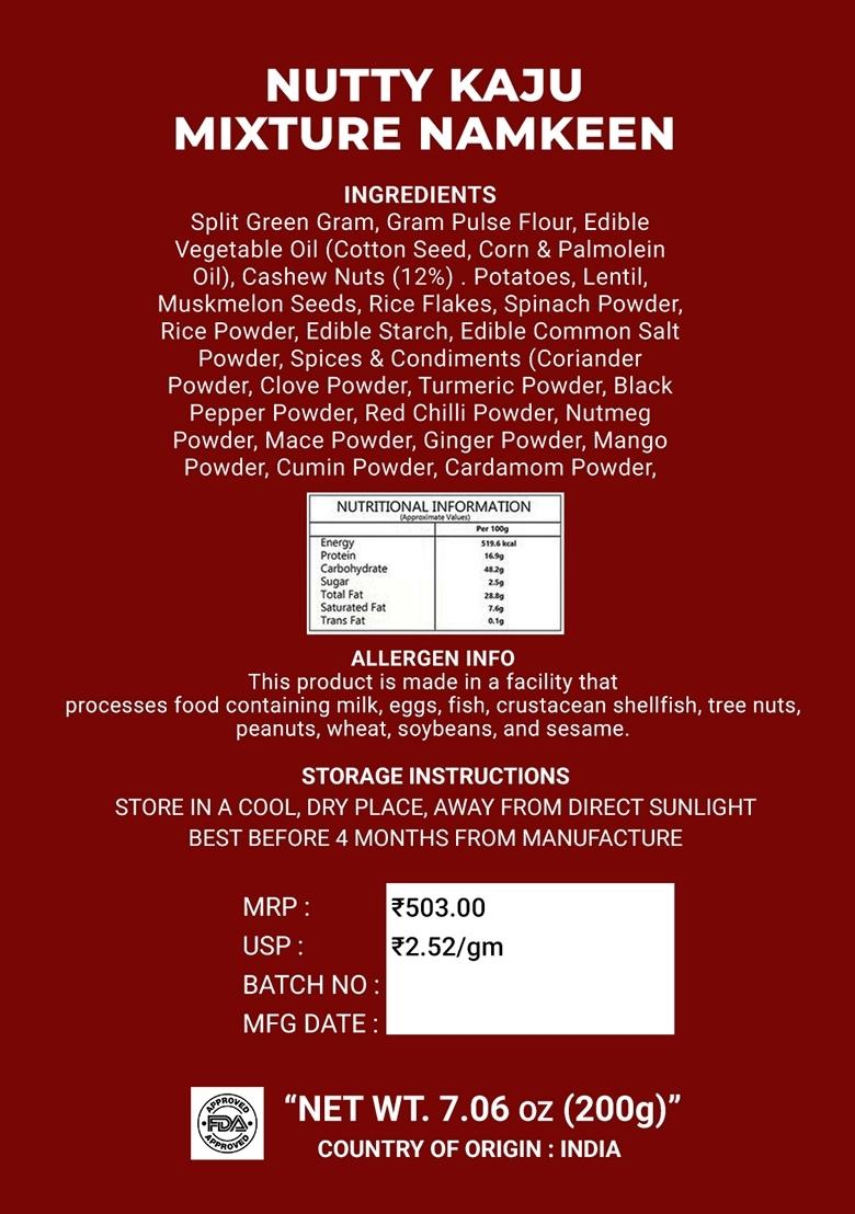 Nutty Kaju Mixture Namkeen 7.06 oz (200 g) - Indya
