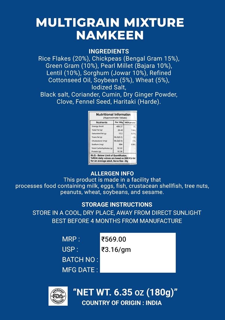 Multigrain Mixture Namkeen 6.35 oz (180 g) - Indya