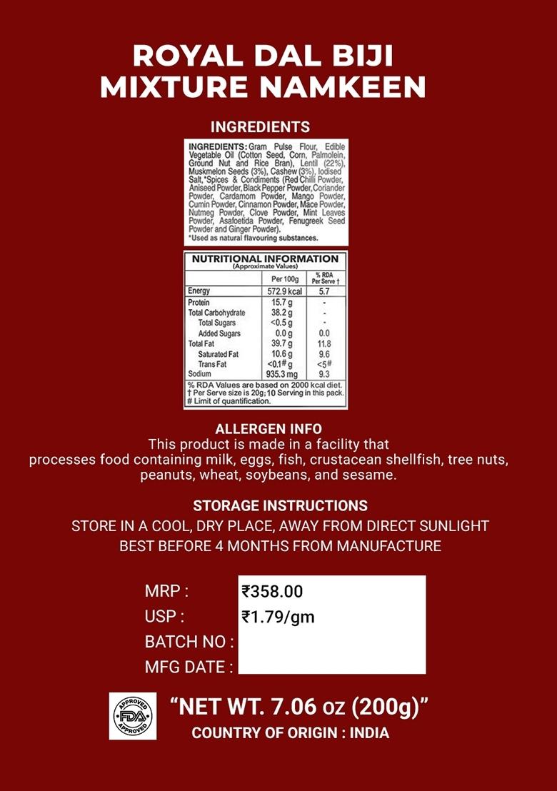 Royal Dal Biji Mixture Namkeen 7.06 oz (200 g) - Indya