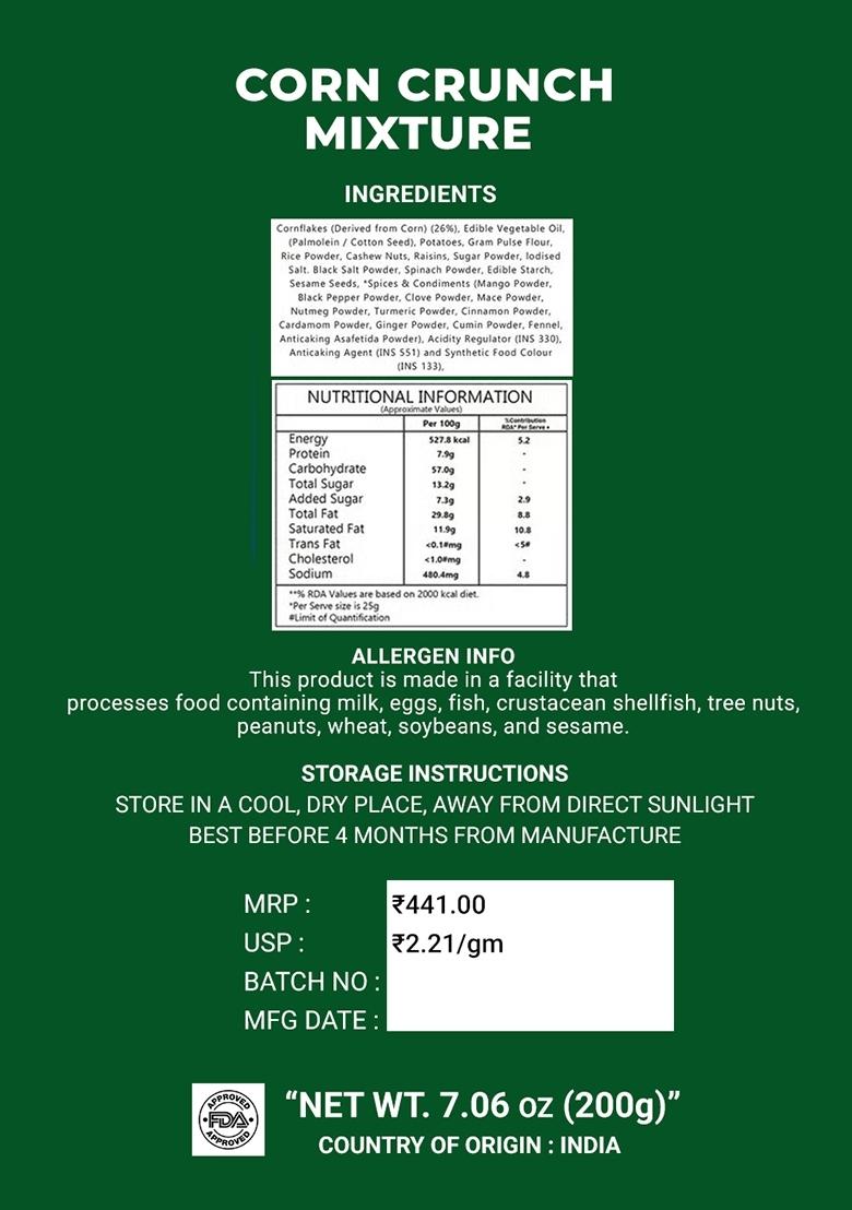 Corn Crunch Mixture Namkeen 7.06 oz (200 g) - Indya