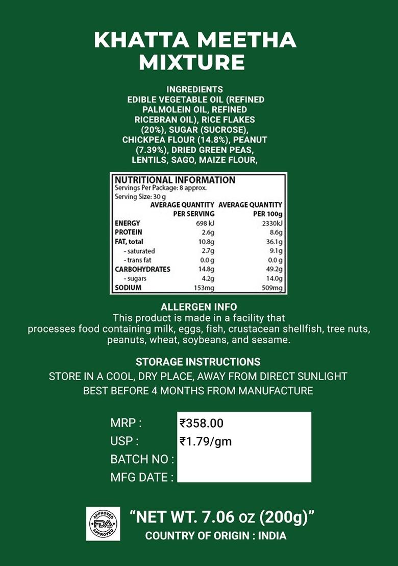 Khatta Meetha Mixture Namkeen 7.06 oz (200 g) - Indya