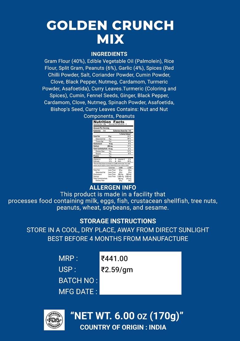 Golden Crunch Mix 6 oz (170 g) - Indya