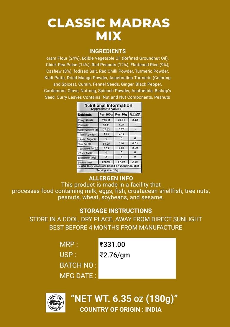 Classic Madras Mix 6.35 oz (180 g) - Indya