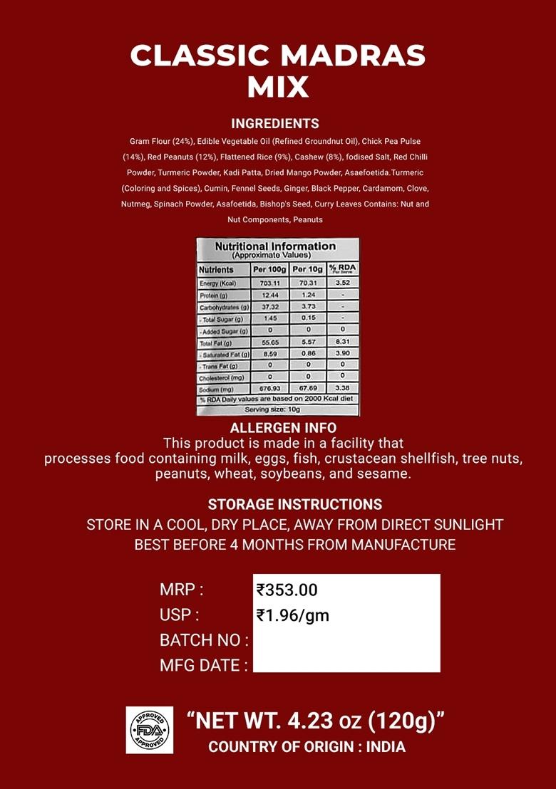 Classic Madras Mix 4.23 oz (120 g) - Indya