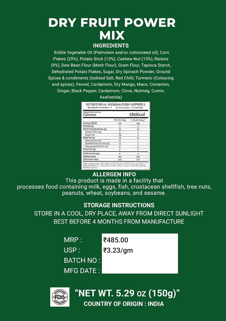 Dry Fruit Power Mix 5.29 oz (150 g) - Indya