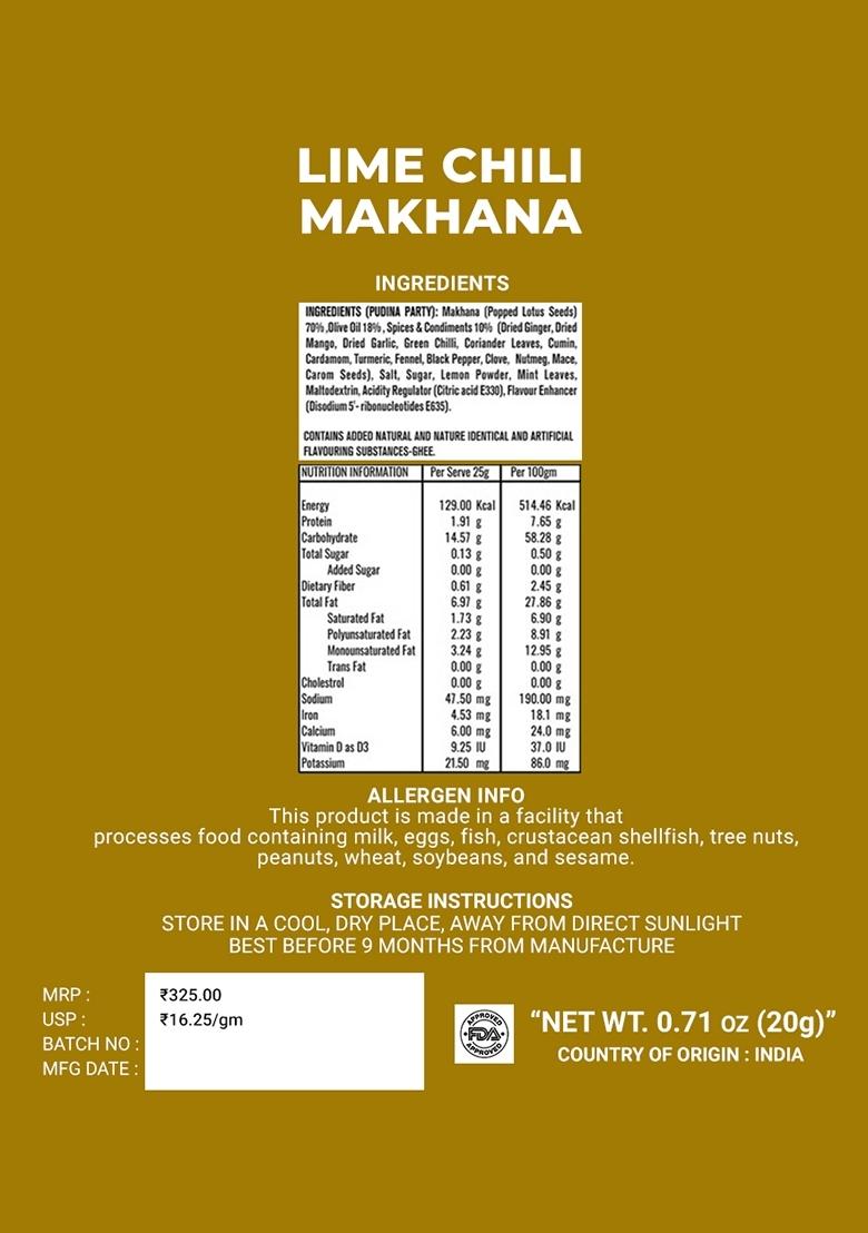 Lime Chili Makhana 0.71 oz (20 g) - Indya