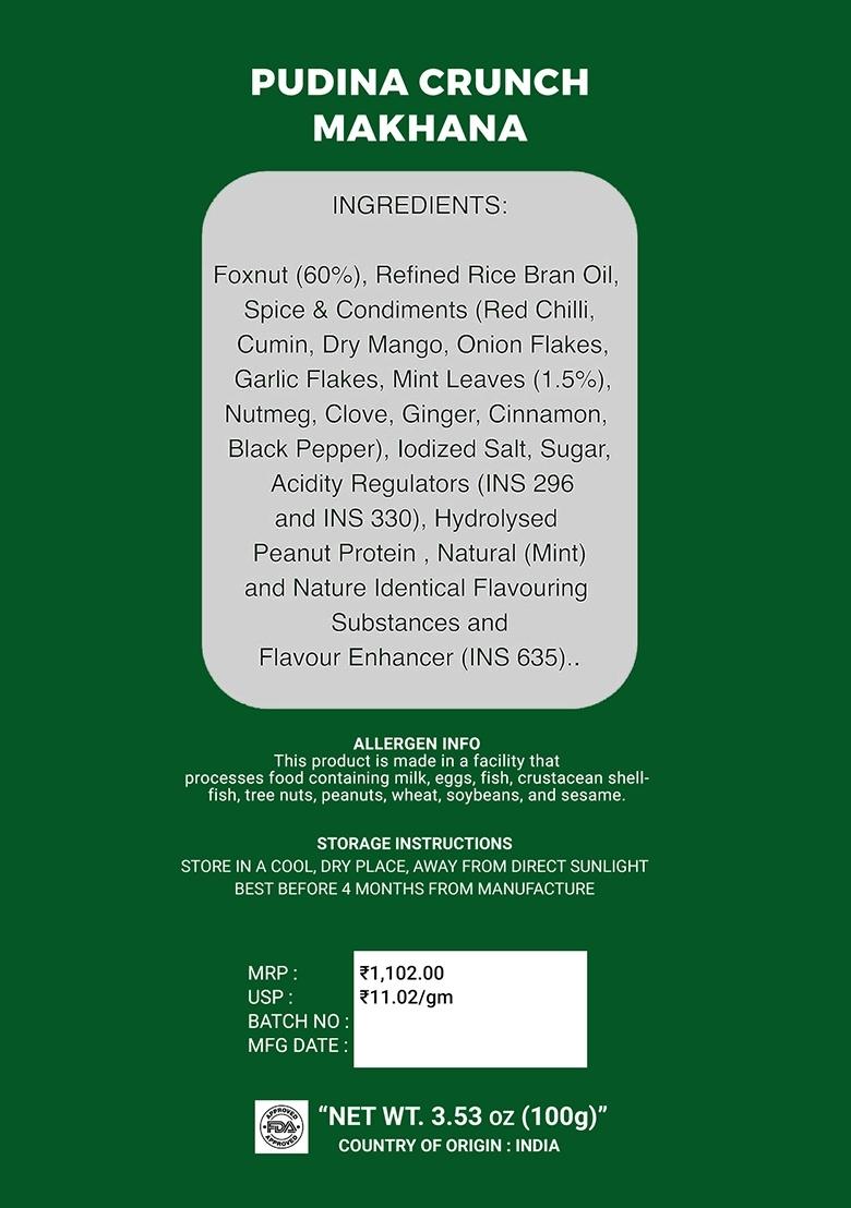 Pudina Crunch Makhana 3.53 oz (100 g) - Indya