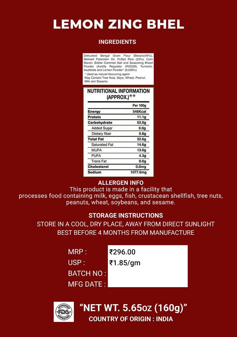 Lemon Zing Bhel 5.65 oz (160 g) - Indya