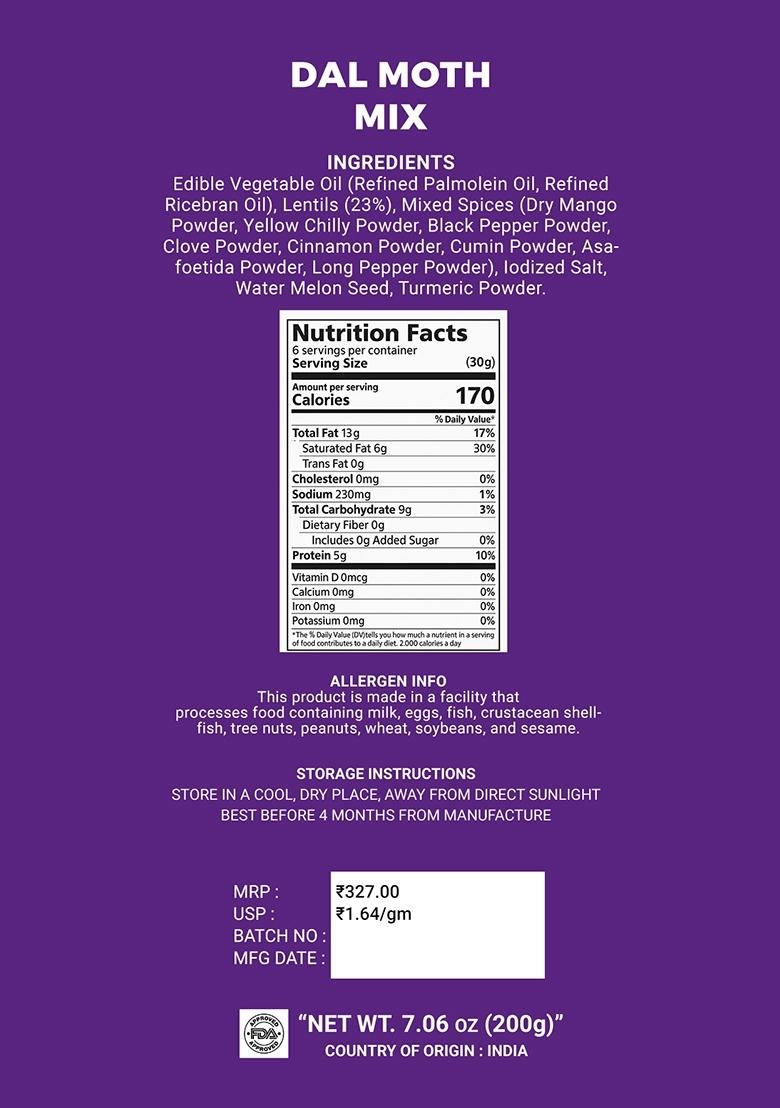 Dal Moth Mix 7.06 oz (200 g) - Indya