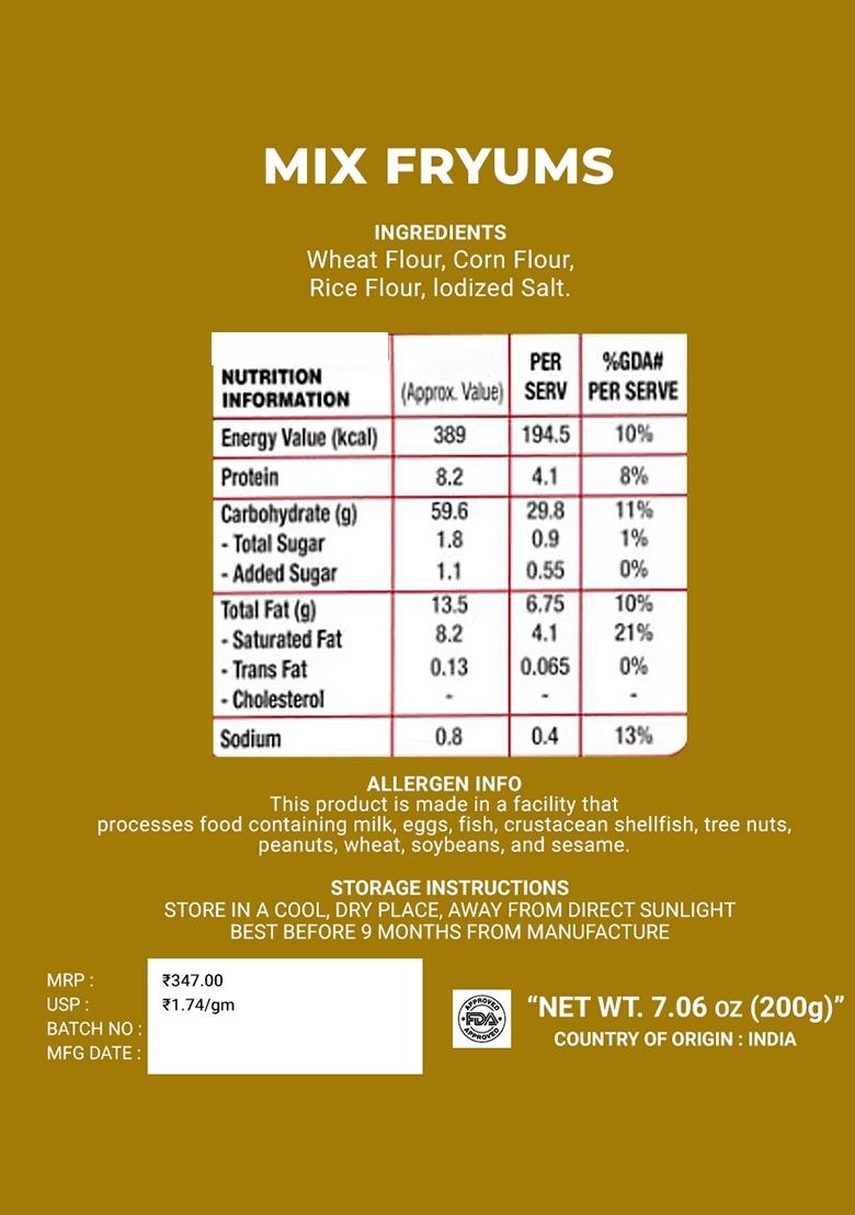 Mix Fryums 7.06 oz (200 g) - Indya