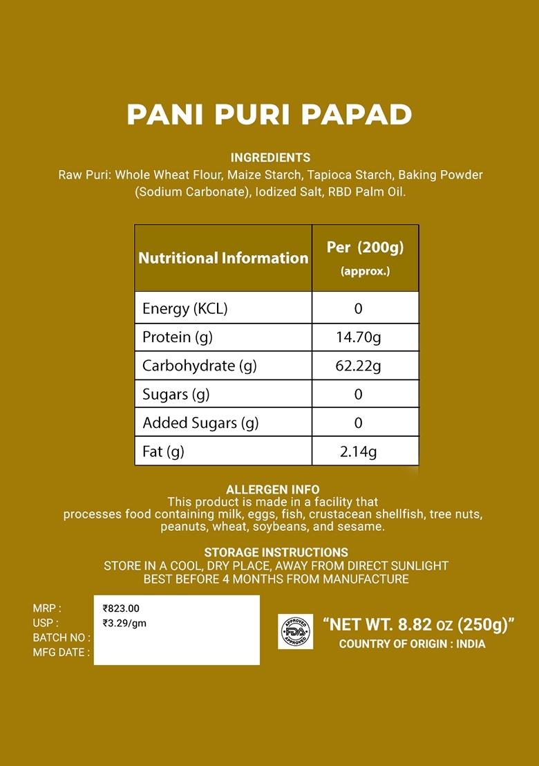 Pani Puri Papad 8.82 oz (250 g) - Indya