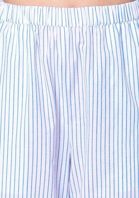 Buy Women Blue Striped Pyjama Set - Pajama Sets Online India - FabAlley