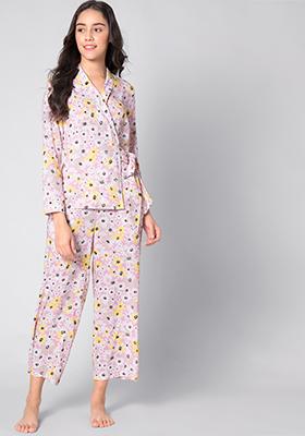 Blush Floral Wrap Pyjama Set