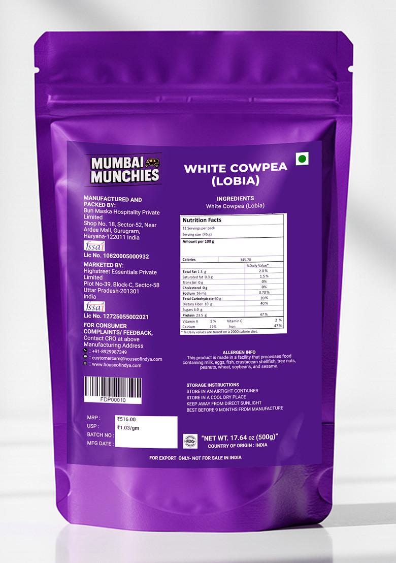 White Cowpea (Lobia) 17.64 oz (500 g) - Indya