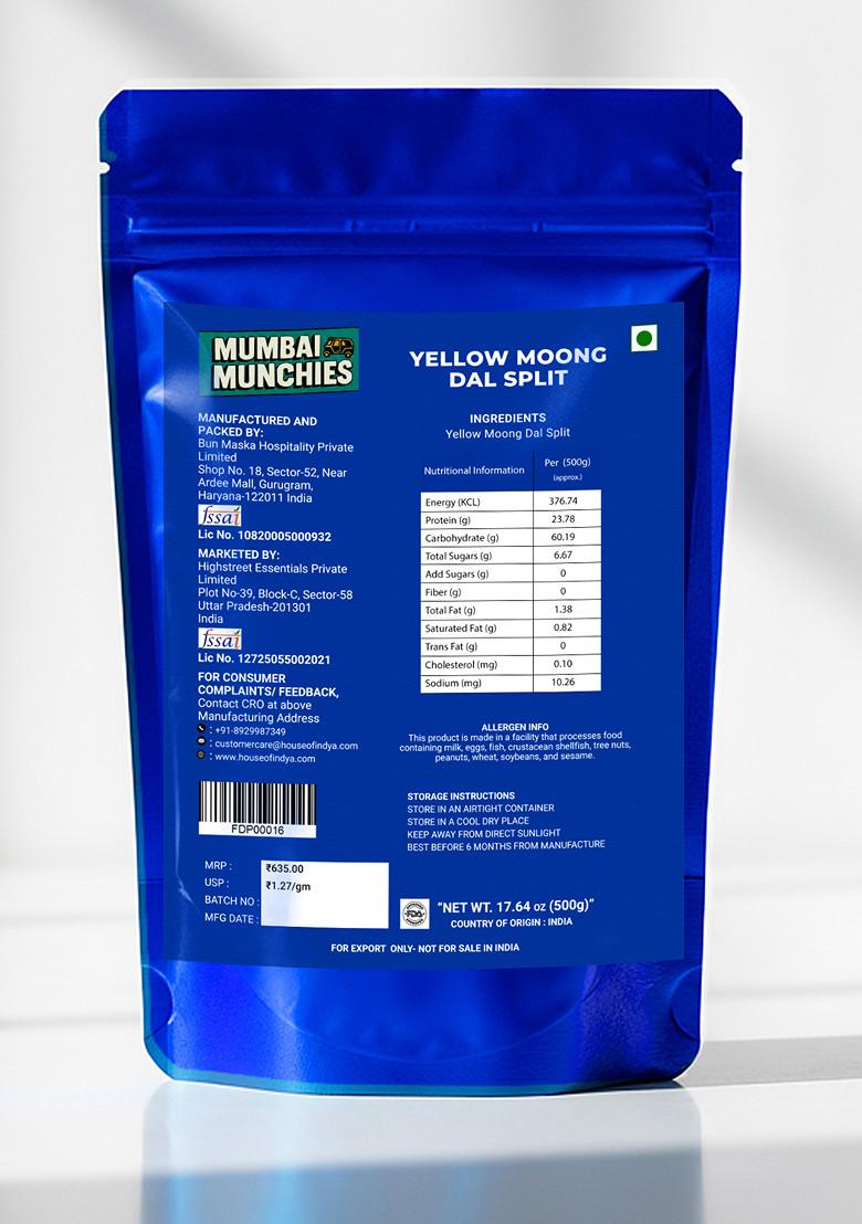 Yellow Moong Dal Split 17.64 oz (500 g) - Indya