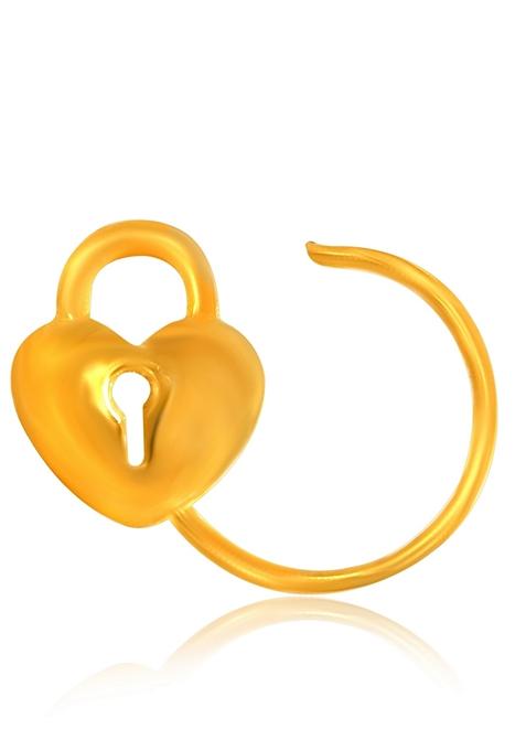 Indya X Senco Love Lock Gold Nose Pin