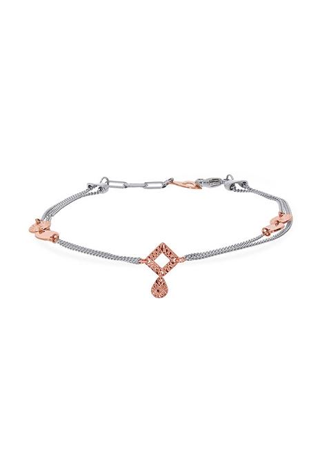 Indya X Senco Rhombic Attachment Platinum Bracelet