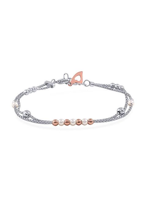 Indya X Senco Adorable Spherical Array Platinum Bracelet