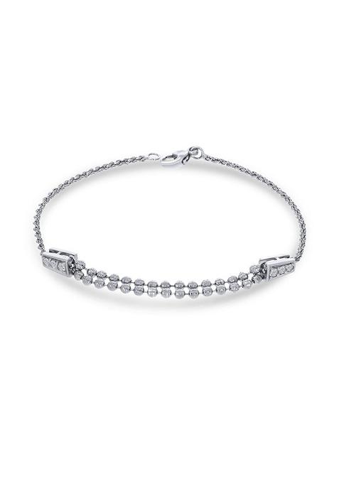 Indya X Senco Dual Balls Charm Platinum Bracelet