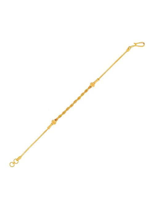 Indya X Senco Twisted Beauty Gold Bracelet