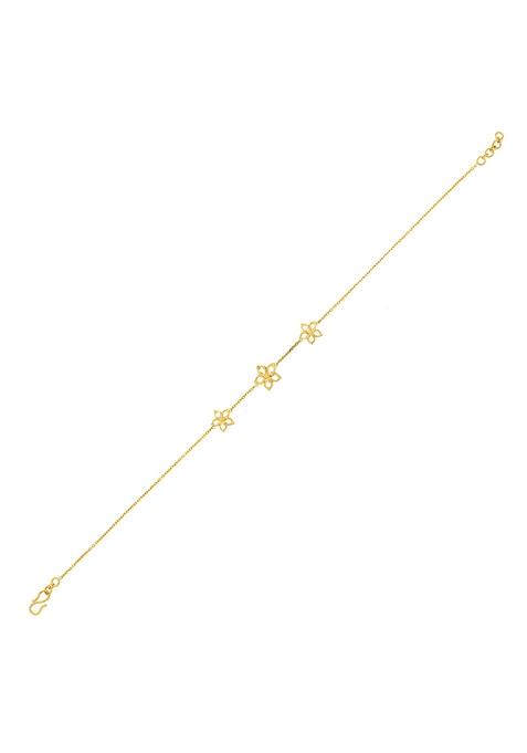 Indya X Senco Trillium Flower Gold Bracelet