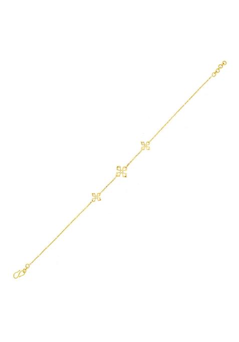 Indya X Senco Four Petal Gold Bracelet