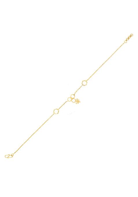 Indya X Senco Hexagon Fly Gold Bracelet