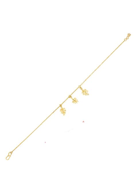 Indya X Senco Trendy Leaf Gold Bracelet