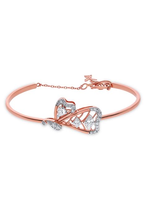 Indya X Senco Gold Butterfly Delight Diamond Bracelet