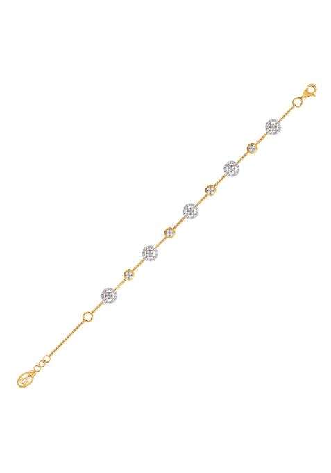 Indya X Senco Gold Circlet Array Diamond Bracelet