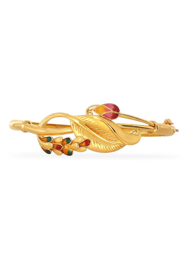 Buy Women Indya X Senco Gold Artistic Leaf Gold Bracelet