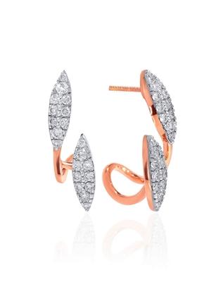 Indya X Senco 14K Rose Gold Diamond Hoops Earrings