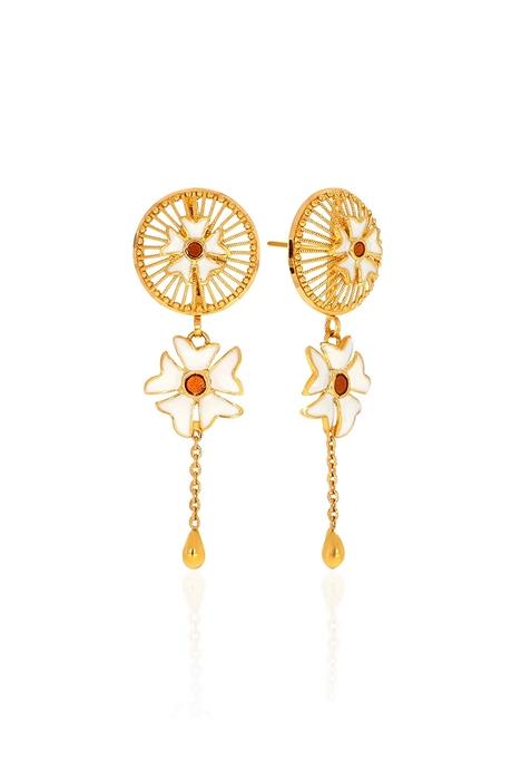 Indya X Senco 22K Yellow Gold Drop Earrings