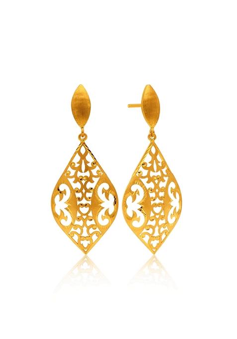 Indya X Senco 22K Yellow Gold Drop Earrings