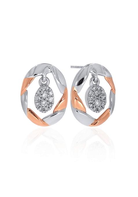 Indya X Senco Celestial Halo Platinum Studs Earrings