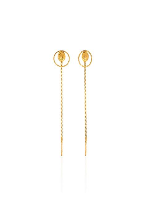 Indya X Senco Celestial Sphere Gold Sui Dhaga Earrings