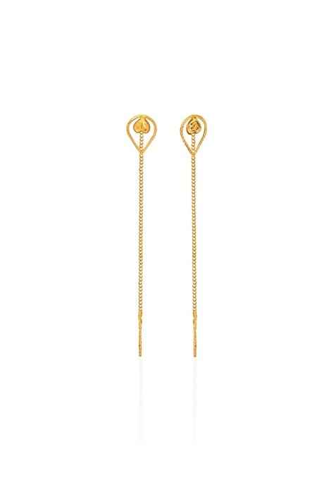 Indya X Senco Adorable Petal Gold Sui Dhaga Earrings