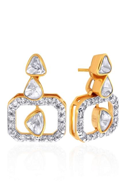 Indya X Senco Ethereal Sparkle Polki Diamond Studs Earrings