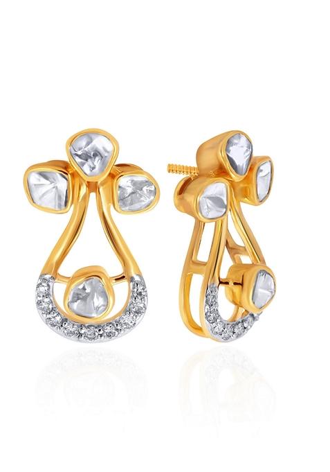 Indya X Senco Chic Vase Polki Diamond Studs Earrings