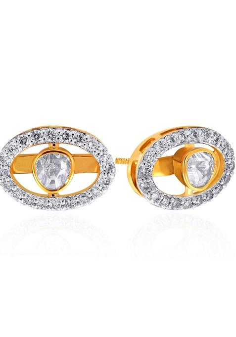 Indya X Senco Radiant Vision Polki Diamond Studs Earrings