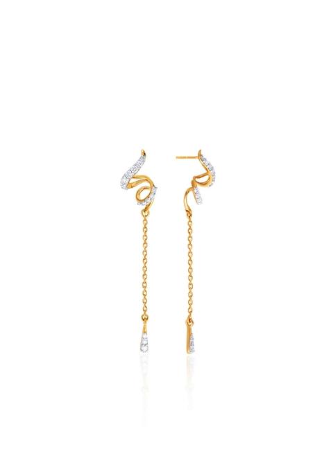 Indya X Senco Fashionable Spin Diamond Earrings